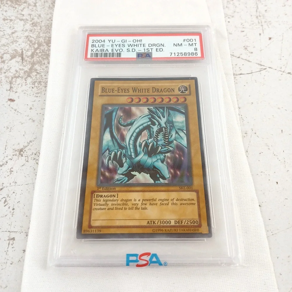2004 Yu-Gi-Oh! Blue-Eyes White Dragon PSA 8 NM-MT SKE-001 1st Edition Super Rare